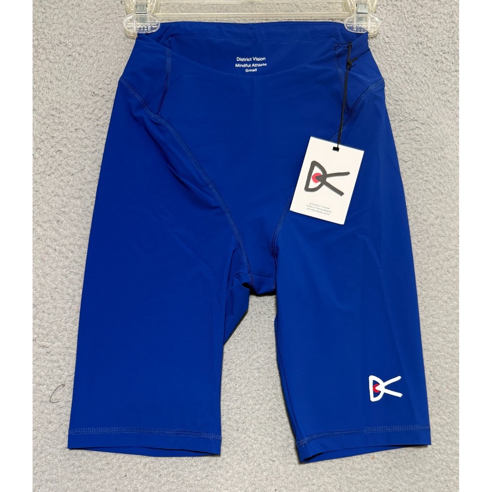 NEW District Vision 9in Recycled Half Tights Surf Blue Womens Small
